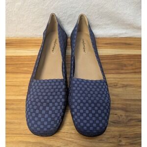 Comfortview Women's Size 12 M Bethany Navy Woven Fabric Slip On Shoes Stretchy